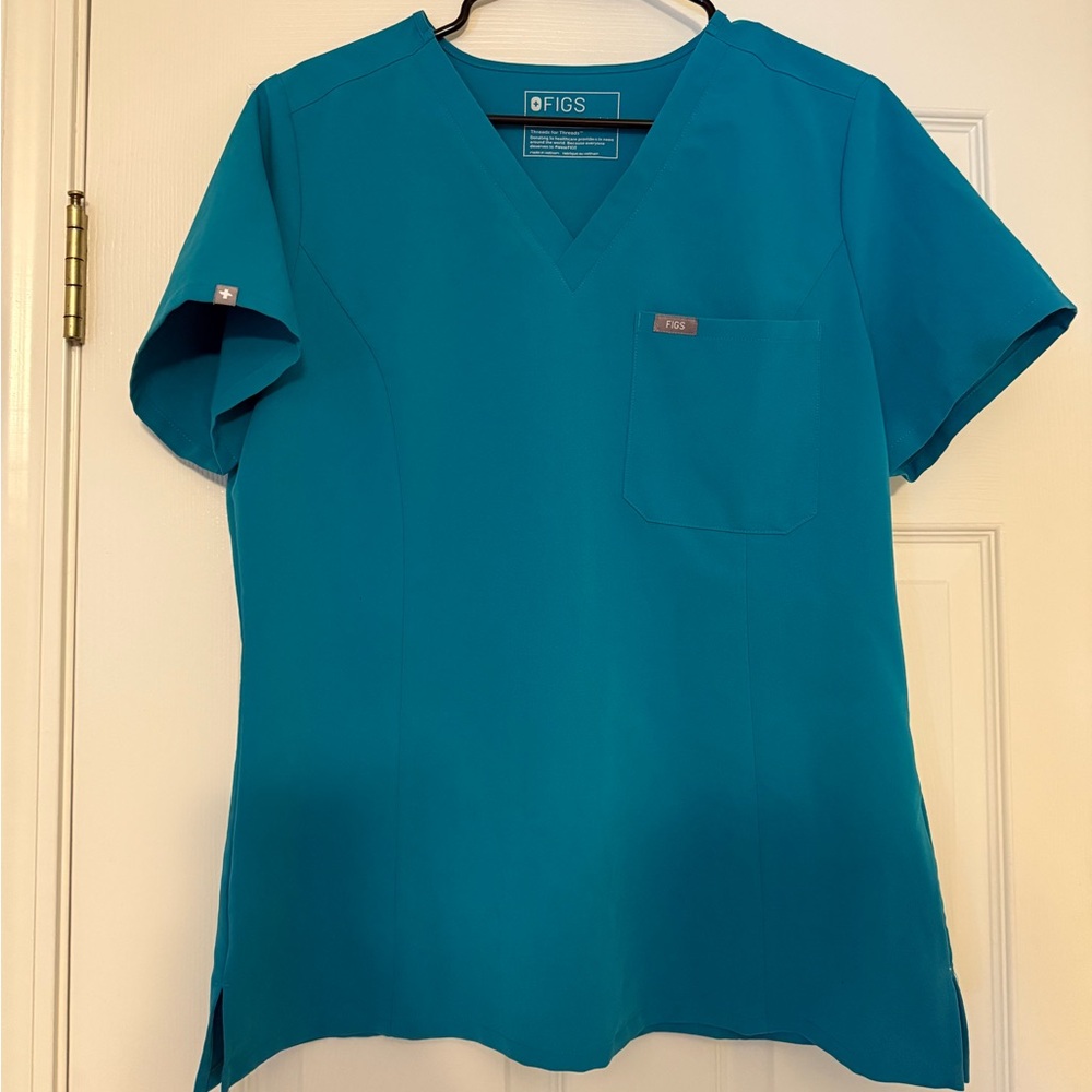 Figs - Women's Teal Slim Catarina™ - One-Pocket Scrub Top